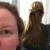 Day 25: I took two sections of hair from each side of my head and twisted them then fastened them in the back. You have to keep the sections pretty small or else it will not hold properly.