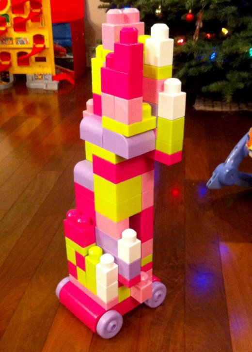 My daughter's masterpiece - a tall car.