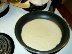 crepes in pan