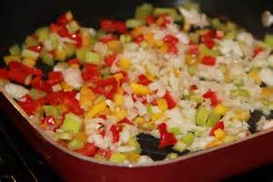 Diced onions, green peppers and garlic