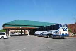 boarding the bus at International Falls