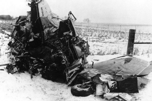 The wreckage of Buddy Holly's plane.