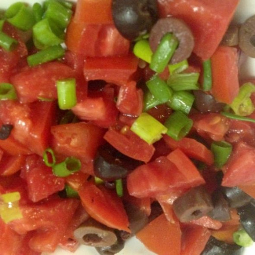 Vegetables ready to be added to the pasta dish