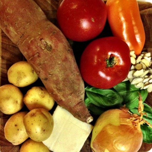 Tomato, potato & onion bake recipe