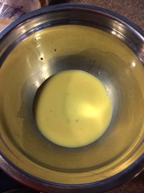Mixed custard on deep dish