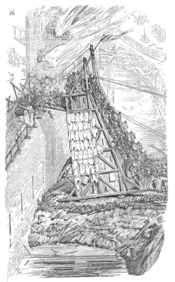 19th century French drawing of a siege engine