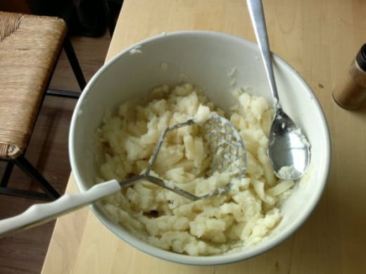 Gnocchi dough being prepared