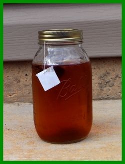 making sun tea in a mason jar