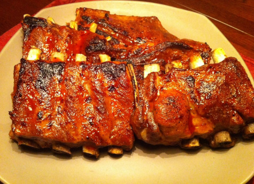 Ribs are cooked and ready to enjoy.