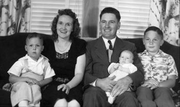 Pete and Eileen with first three children