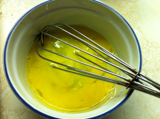 Beat each egg before adding it to the mixture.