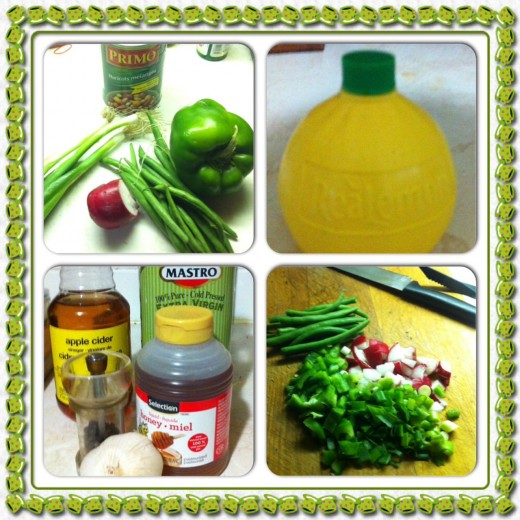 Ingredients for bean salad