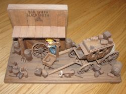 Livery and Blacksmith shop wood art