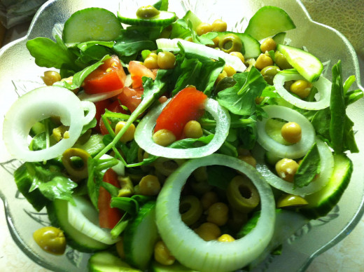 Spinach Arugula before Feta was Added