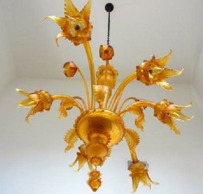 1950's frosted glass chandelier