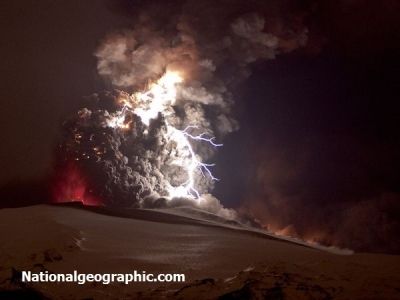 Volcanic Lightening in Iceland