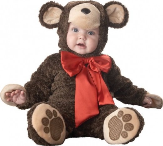 Lil Characters Unisex-baby Newborn Teddy Bear Costume