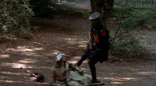 Black Knight kicking Arthur
