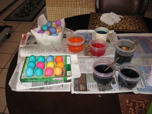 Easter Eggs and egg dyes