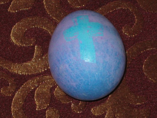 Dyed Easter Egg with a Cross