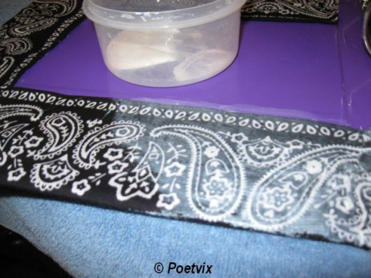 Mod Podge works great, but it takes a long time to dry really well. Use the backing from the wide roll Duck Tape to help. Put them under your notebook, if you want to keep working and not have so much down time waiting for the Mod Podge to dry. I fig