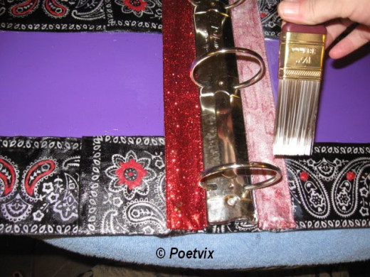 I covered this ribbon in Mod Podge to keep the glitter from coming off. This step is totally optional. If you do it, be prepared for down time while waiting for it to dry, a good half hour at least.