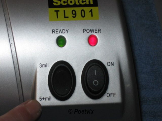 In the spirit of melting for the melting pot, I abused my laminating machine. This is thicker than is recommended. Notice, it is on the thickest setting, but still. I had to pull and push it along to get it through. That is one thing I love about THI