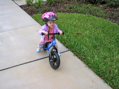 One of my daughter's favorite things to do at 22 months was ride her balance bike