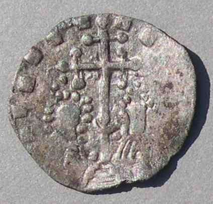 One of the first Russian Coins.  From Tmutarakan Princedom on the Taman peninsula in Russia  - one of only three "Rus" regions to issue coins before the Mongols took over. Very rare, Basil II and Constantine VIII (976-1025)