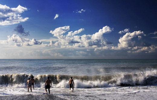 Black Sea, on the coast of Batumi, Georgia