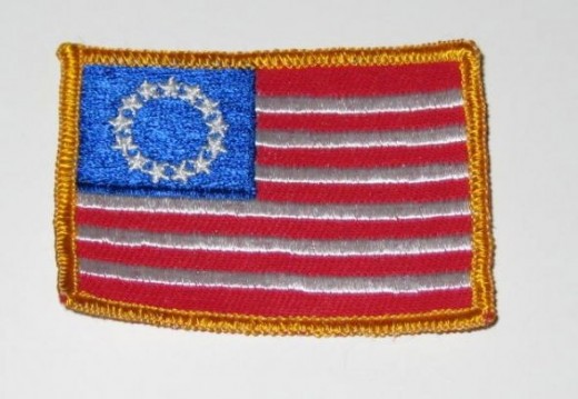 Betsy Ross American flag sew on patch.