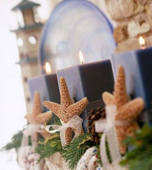Starfish adorned candles