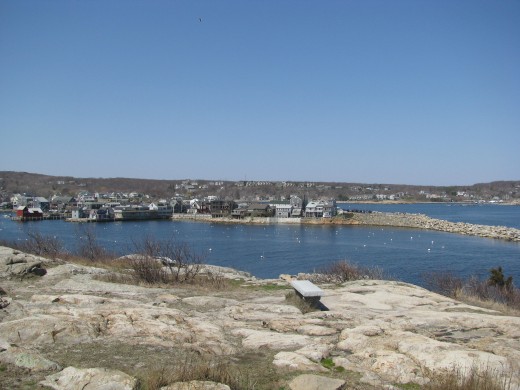 view of Bearskin Neck from the Headlands.