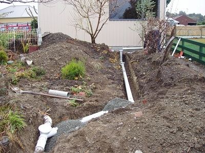 Newly laid drainage pipe destroying previous vegetable garden