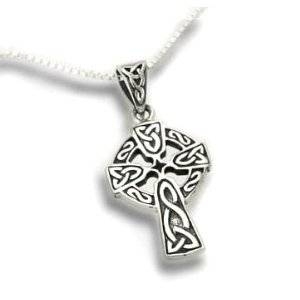 Celtic Knot Sun Cross Sterling Silver Pendant
