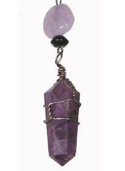 Pendulum Amethyst Necklace Naga Land Tibet Sacred Stones Amulet