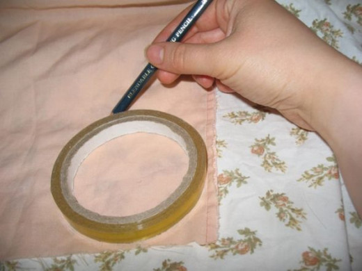 I used a roll of tape as a guide for my circle. I used a roll of tape as a guide for my circle.