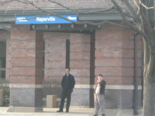 The Metra Train Station at the north end of Naperville's downtown area