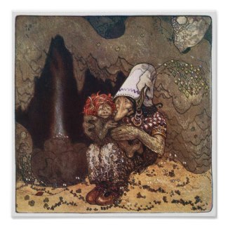 John Bauer - Mother Love - Troll Poster 