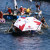 The Occidental Hotel's "Oxy Misfits" Used their umbrella as a sail. The Occidental Hotel's "Oxy Misfits" Used their umbrella as a sail.
