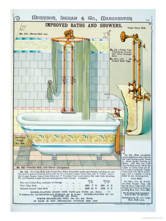 Improved Baths and Showers from a Catalogue of Sanitary Wares Produced by Morrison, Ingram & Co. Poster available from Allposters.com