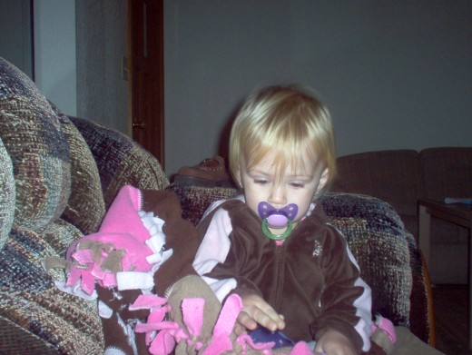 My daughter, very attached to her Ortho-Pro pacifier