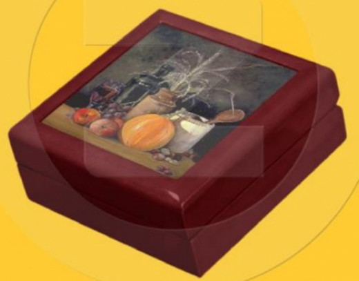 Autumn Decorations on Table Gift Box