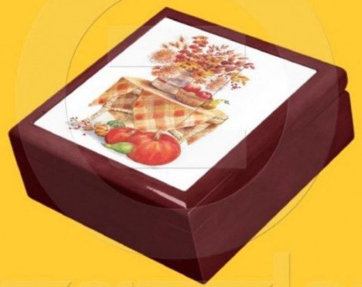 Autumn Decorations on Table Gift Box