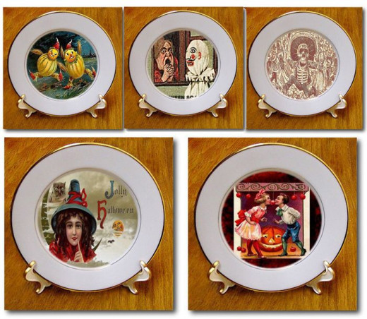 Vintage Halloween Porcelain Plates