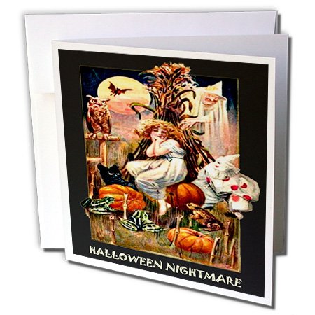 gc_6038_2 Sandy Mertens Vintage Halloween Designs - Vintage Halloween Nightmare - Greeting Cards-12 Greeting Cards with envelopes