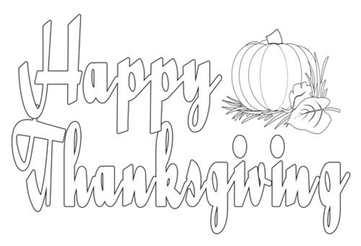 Happy Thanksgiving Leaves Coloring Pages