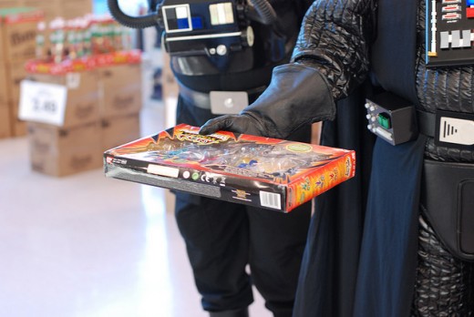 Darth Vader hands out toys