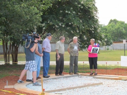 Joan Kelly explains what the Veterans Memorial will look like