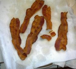 Bacon Draining on Paper Towel